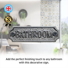 Load image into Gallery viewer, Cast Iron Bathroom door metal sign plaque