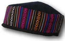 Load image into Gallery viewer, Medium sized black Tibetan trim smoking / thinking / lounging cap