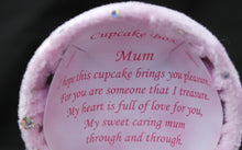 Load image into Gallery viewer, Glass bear in a cupcake shaped gift box for a special mum