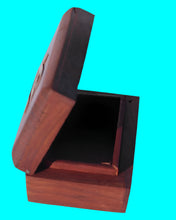 Load image into Gallery viewer, Wooden trinket box with Eye of Horas design on lid | Keepsake Box | Ring box |Dice Box