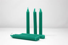 Load image into Gallery viewer, Pack of twelve Green luck altar / spell candles
