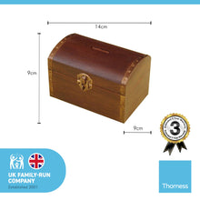 Load image into Gallery viewer, Great fun "Real" wooden treasure chest money box