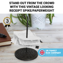 Load image into Gallery viewer, Vintage cast iron Cash Register Receipt Spike Paperweight | Desk receipt holder