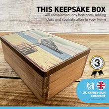 Load image into Gallery viewer, Wooden Keepsake Box with Seagull design | Jewellery box | Trinket Box | Memory Box | Keepsake and Wooden Gift Boxes | Wedding Gifts | Storage for Women and Men | keepsake boxes with lids