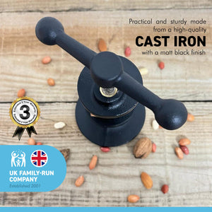 Cast Iron nutcracker | Made from quality heavy Cast Iron with a black finish | practical and sturdy | great ornament and conversation starter | Christmas nut cracker  | Kitchen nutcrackers