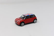 Load image into Gallery viewer, Three Piece Iconic London die cast toy car set includes Taxi, Red London double decker bus and BMW Mini / London souvenirs / Union Jack flag / Holiday gifts / British Gifts