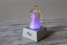 Load image into Gallery viewer, Crystal Glass Glitter Hope Light Up Pink Angel Ornament
