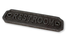 Load image into Gallery viewer, Vintage Cast Iron Restroom Door Plaque Door Sign