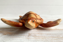 Load image into Gallery viewer, Nautical Gift Wood Effect Turtle 18cm