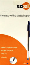 Load image into Gallery viewer, Pack of 50 blue Eziball medium ball point pens