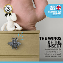 Load image into Gallery viewer, CAST IRON CUTE FLYING BUG INSECT SHAPED DRAWER KNOB for Kitchen cupboards | Cast Iron Antique style finish | Vintage charm meets modern functionality | 4.5cm wide x 2cm depth | Draw cabinet pull knob.