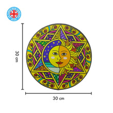 Load image into Gallery viewer, 30cm Sun and Moon Eclipse Glass Suncatcher with Hanging Chain - Colourful Window Decoration for Conservatories, Living Rooms, and Gardens