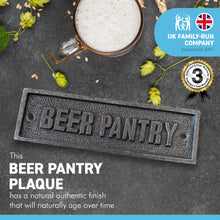 Load image into Gallery viewer, Cast Iron Beer Pantry Wall Plaque Door Sign | Home office | pub bar sign | Restaurant Hotel | beer fridge