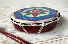 Load image into Gallery viewer, Decorated Shamanic Celebration Hand Drum with Beater