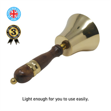 Load image into Gallery viewer, Traditional school library hand bell with wooden handle