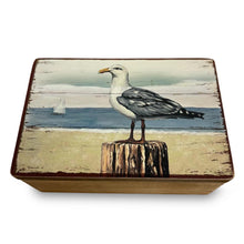 Load image into Gallery viewer, Wooden Keepsake Box with Seagull design | Jewellery box | Trinket Box | Memory Box | Keepsake and Wooden Gift Boxes | Wedding Gifts | Storage for Women and Men | keepsake boxes with lids