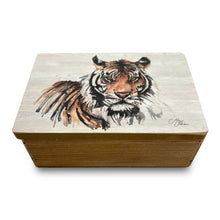 Load image into Gallery viewer, Wooden Tiger Keepsake Box | Jewellery box | Trinket Box | Memory Box
