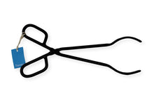 Load image into Gallery viewer, Black Heavy Duty Cast Iron Fire Place Log Tongs for Indoor Fire / Fire Pits Accessories / Tongs for Outdoor Stove / Long Logs Tweezers/ Firewood Tongs / Campfire Tongs