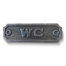 Load image into Gallery viewer, Cast Iron Antique Style WC PLAQUE SIGN | 10.5cm (L) x 3cm (H) | supplied with Two Screws for Easy fixing
