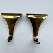 Load image into Gallery viewer, Set of 2 POLISHED BRASS PICTURE RAIL HOOK 2 Inches / 50mm | Victorian Fittings | Victorian House | Picture Hook | Dado picture rail | picture rail hangers | picture hook no nails