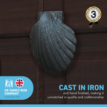 Load image into Gallery viewer, CAST IRON Antique finish SCALLOP SHELL DOOR KNOCKER
