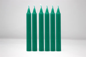 Pack of twelve Green luck altar / spell candles