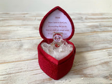 Load image into Gallery viewer, Glass bear in love heart shaped box for a much loved mum thank you Mum