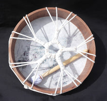 Load image into Gallery viewer, Shamanic colourful hand drum with beater handmade in Bali