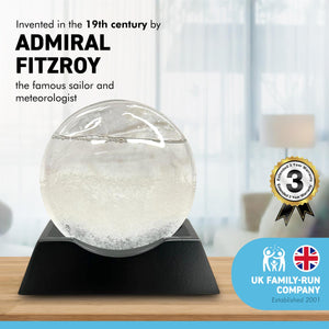 FITZROY STORM GLASS WEATHER PREDICTION DESK ORNAMENT | Weather forecaster | Weather station |barometer | science ornament | weather predicting storm glass with display stand | 11cm (H) x 13cm (W)