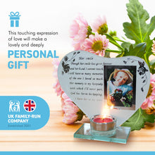 Load image into Gallery viewer, Her Smile glass memorial candle holder and photo frame | thinking of you gifts