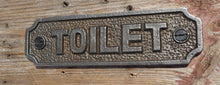 Load image into Gallery viewer, Vintage Cast Iron Toilet bathroom door wall plaque sign