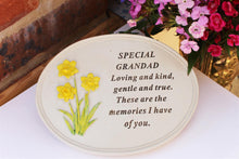 Load image into Gallery viewer, Free standing Grandad daffodil memorial plaque with inspirational verse