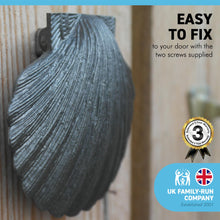 Load image into Gallery viewer, CAST IRON Antique finish SCALLOP SHELL DOOR KNOCKER