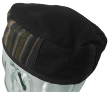 Load image into Gallery viewer, Black Tibetan Trim smoking / thinking / lounging cap Size Medium
