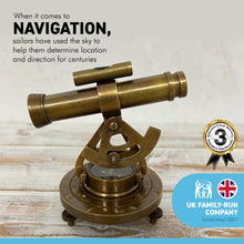Load image into Gallery viewer, Brass Alidade ornament with antique style finish | Theodolite precision optical instrument ornament | 10cm high | Compass centre | Nautical gifts for desk | Paperweight