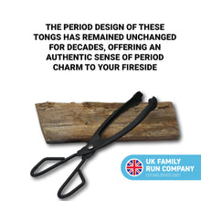 Load image into Gallery viewer, Traditional metal lightweight log / coal tongs