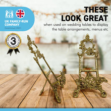 Load image into Gallery viewer, Pair of large 11.5 inch Easel Plate Holders Display Stands | Metal Frame Holders for Photo Pictures Decorative Plate Dish | 29cm (H) x 14cm (W) | Picture Easel |Wedding tables