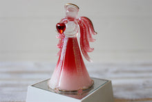 Load image into Gallery viewer, Crystal Glass Gold Glitter Love Light Up Pink Angel Ornament
