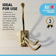 Load image into Gallery viewer, Four-way Folding Coat Hook | Polished brass finish | | Wall mounted for bathroom kitchen bedroom | Captains hook
