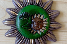 Load image into Gallery viewer, Mexican Barro Style Small Sun and Moon Plaque
