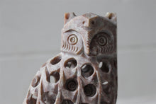 Load image into Gallery viewer, Handcrafted Large Stone Undercut Owl Ornament Sculpture