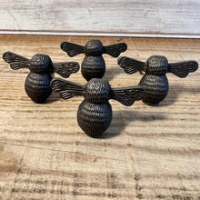 Load image into Gallery viewer, Pack of 4 CAST IRON BUSY BEE DRAWER KNOBS for Kitchen cupboards | Cast Iron Antique style finish | Vintage charm meets modern functionality | 7cm wide x 2cm depth
