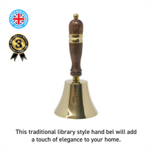 Load image into Gallery viewer, Traditional school library hand bell with wooden handle