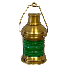 Load image into Gallery viewer, Masthead Starboard Navigation Lamp Paperweight | Solid polished brass | 9cm high | Nautical gifts for desk | Paperweight