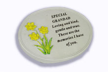 Load image into Gallery viewer, Free standing Grandad daffodil memorial plaque with inspirational verse