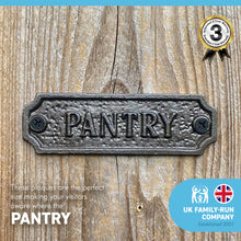 Load image into Gallery viewer, Cast Iron antique style Pantry Door Wall Plaque