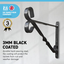 Load image into Gallery viewer, Black 12 Inch | 30cm hanging basket bracket | Wall hanging hooks hanger | Heavy duty hanging Bracket with Screws