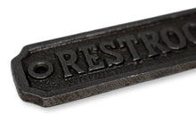 Load image into Gallery viewer, Vintage Cast Iron Restroom Door Plaque Door Sign