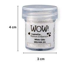 Load image into Gallery viewer, Wow! Glitter Embossing Glitter 15ml | WHITE GLITZ | Free your creativity and give your embossing sparkle