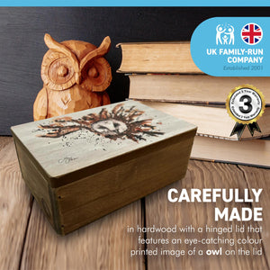 Wooden Owl Keepsake Box | Jewellery box | Trinket Box | Memory Box | Keepsake and Wooden Gift Boxes | Wedding Gifts | Storage for Women and men | keepsake boxes with lids